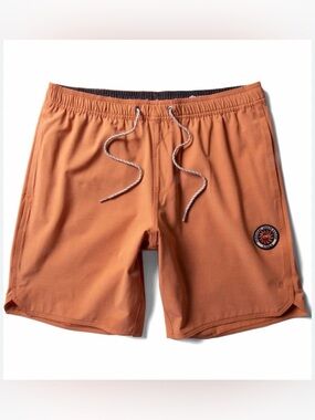 VISSLA Solid Sets Ecolastic Board Shorts 17.5” Guava